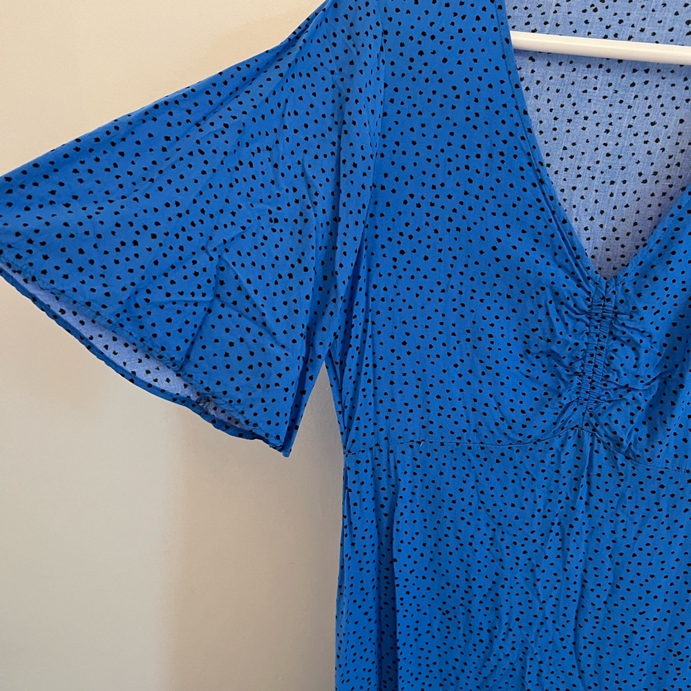Mango Blue Polka Dot Dress